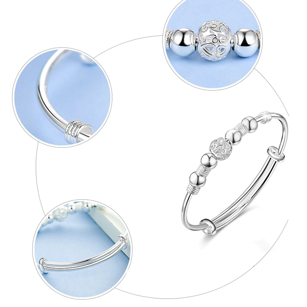 Shiny Silver Good Luck Charm Bracelet