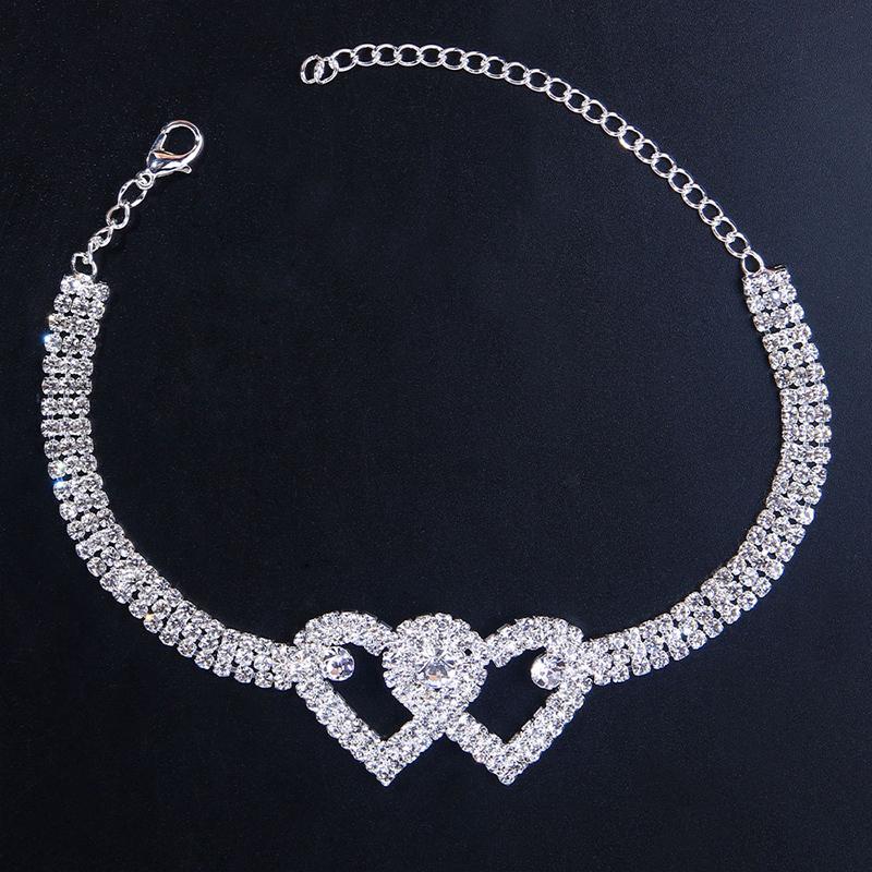 Sparkly Crystal Love Anklet