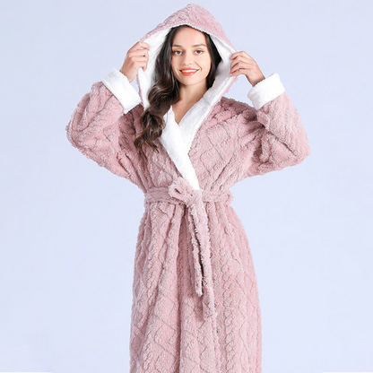 Warm Hooded Robe with Water Resistant Cozy Design