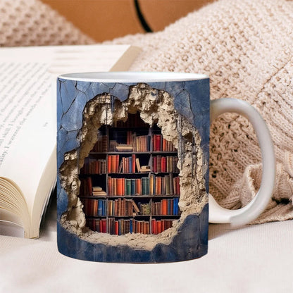 Colorful Bookshelf Design Mug - Halri