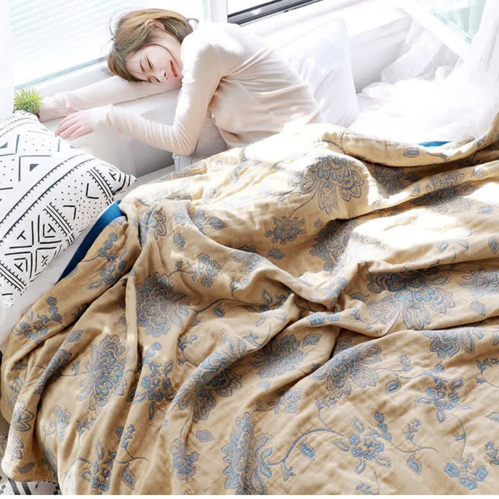 Soft Floral Blanket Airy Comfortable Throw