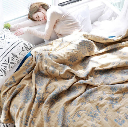 Soft Floral Blanket Airy Comfortable Throw