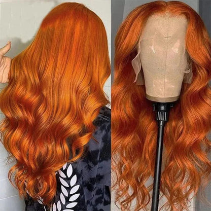 Curly Auburn Red Synthetic Lace Wig