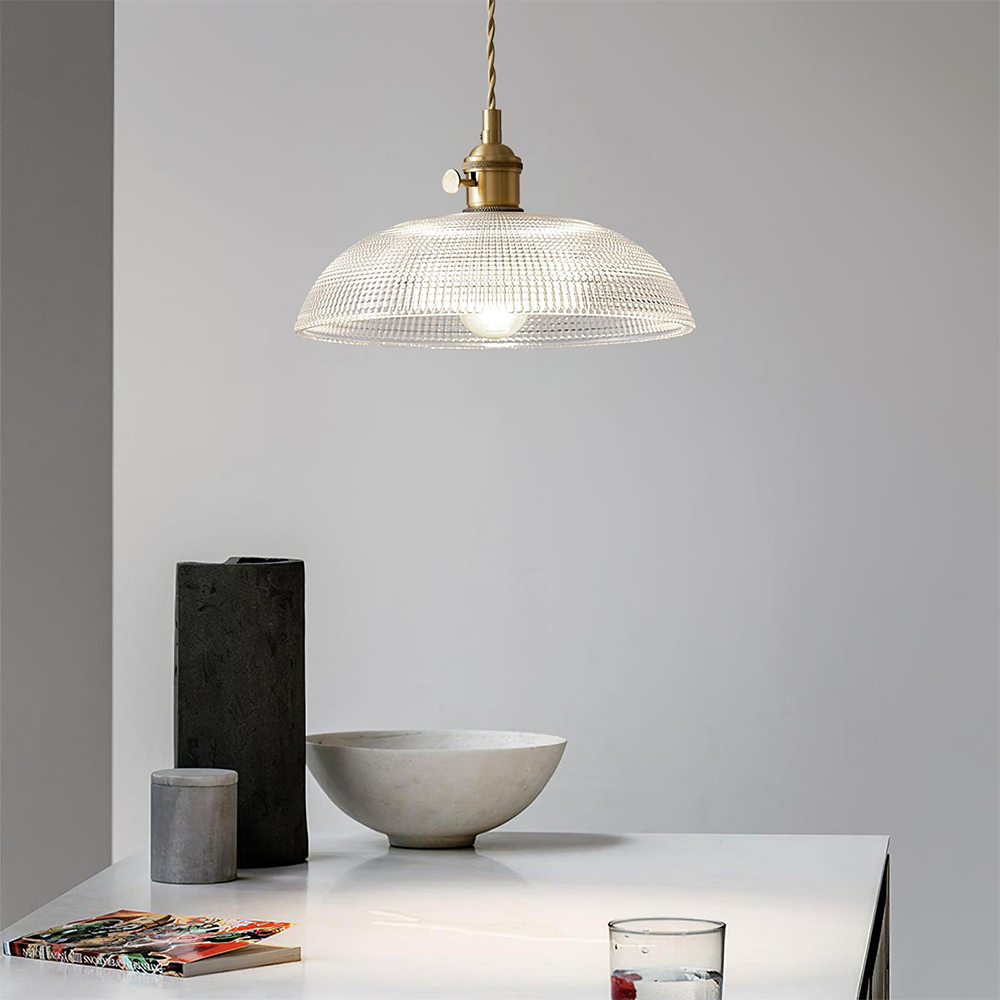 Simple Vintage Glass Floral Hanging Lamp