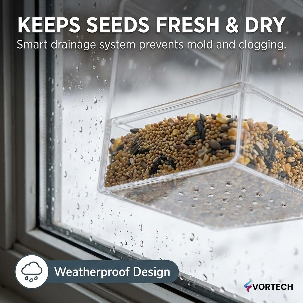 Clear Window Bird Feeder with Camera Mount