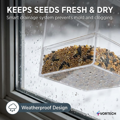 Clear Window Bird Feeder with Camera Mount