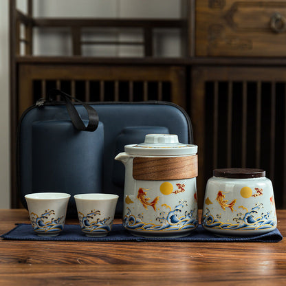 Portable Tea Set in a Compact Design