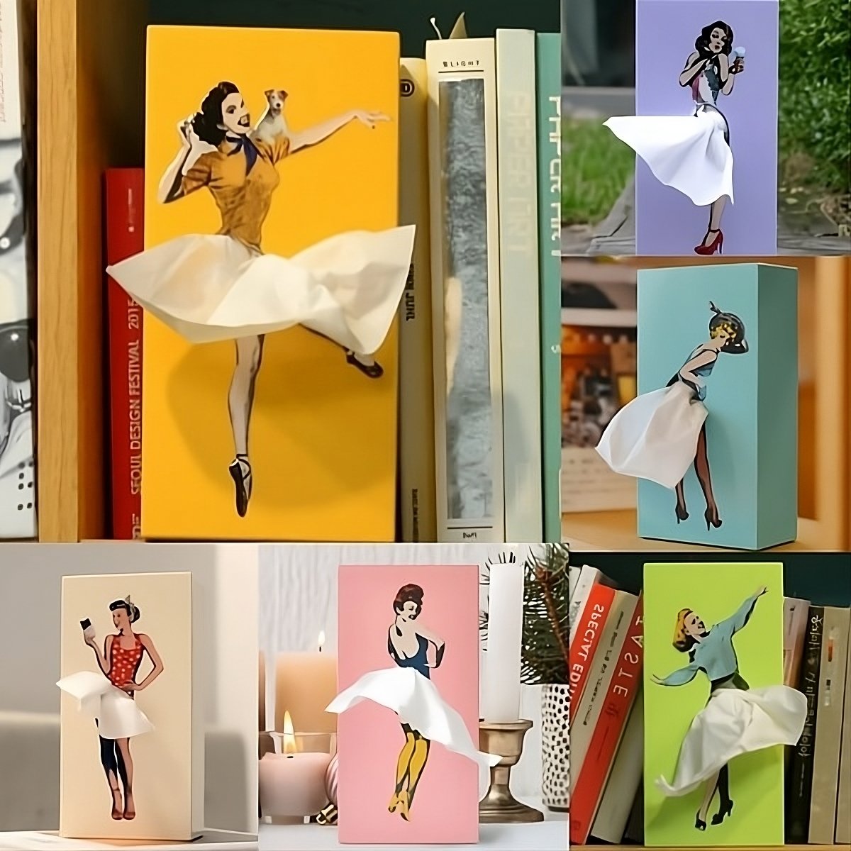 Colorful Flying Skirt Tissue Box - Halri