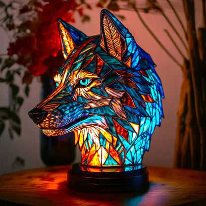 Colorful Animal Desk Lamp – Stained Glass Table Light