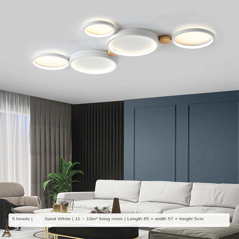 Soft Globe Ceiling Lamp for Bedroom in White and Gray