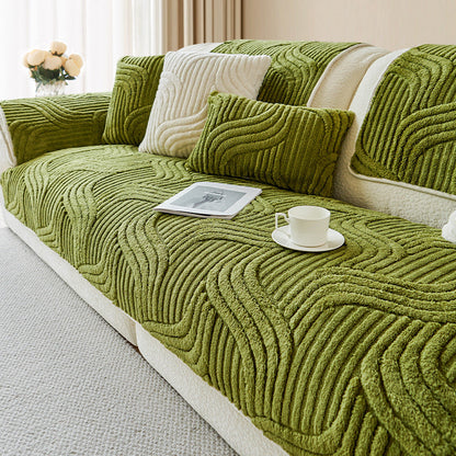 Soft Pet Friendly Sofa Slipcover with Wave Pattern