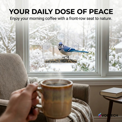 Clear Window Bird Feeder with Camera Mount