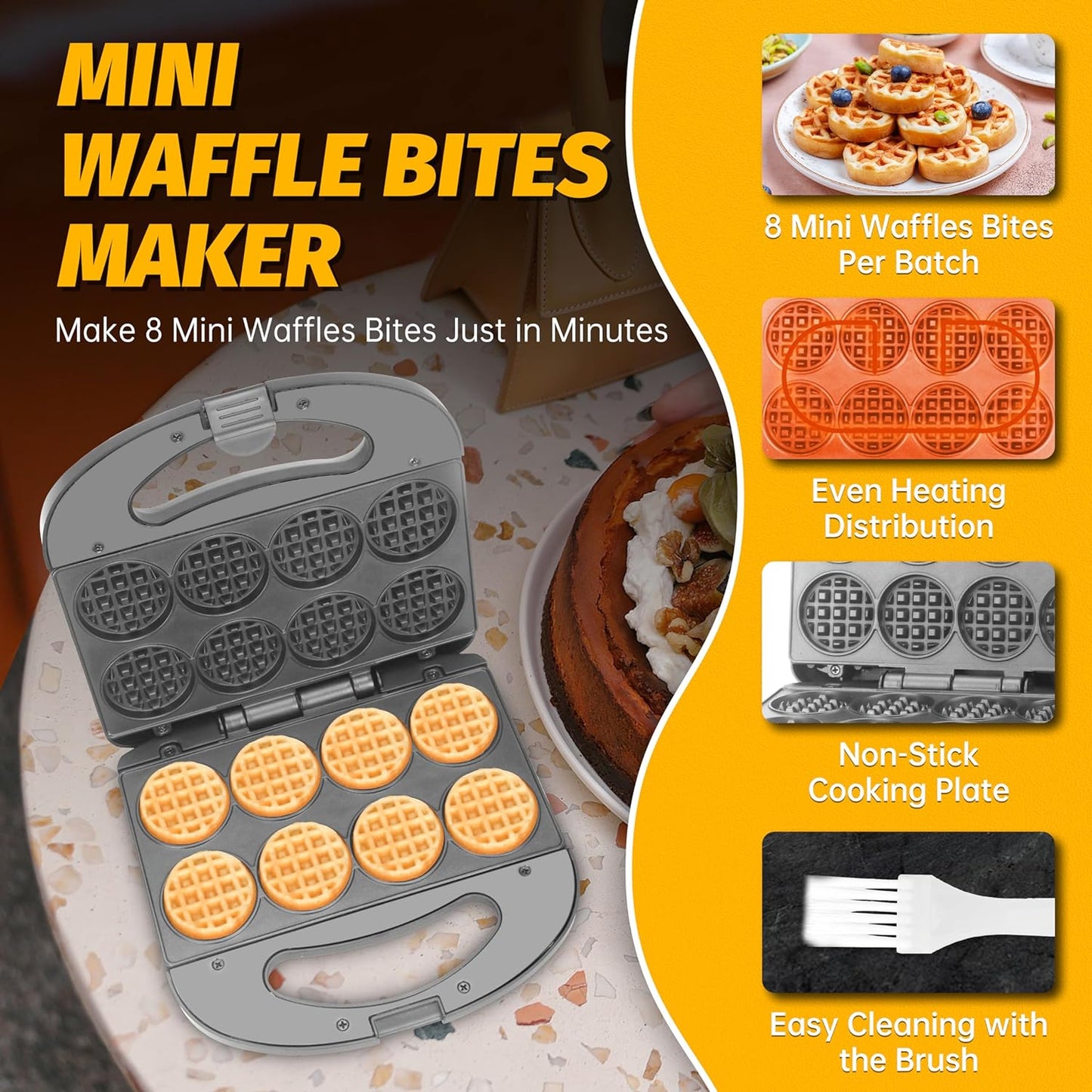 Compact Non Stick Waffle Maker