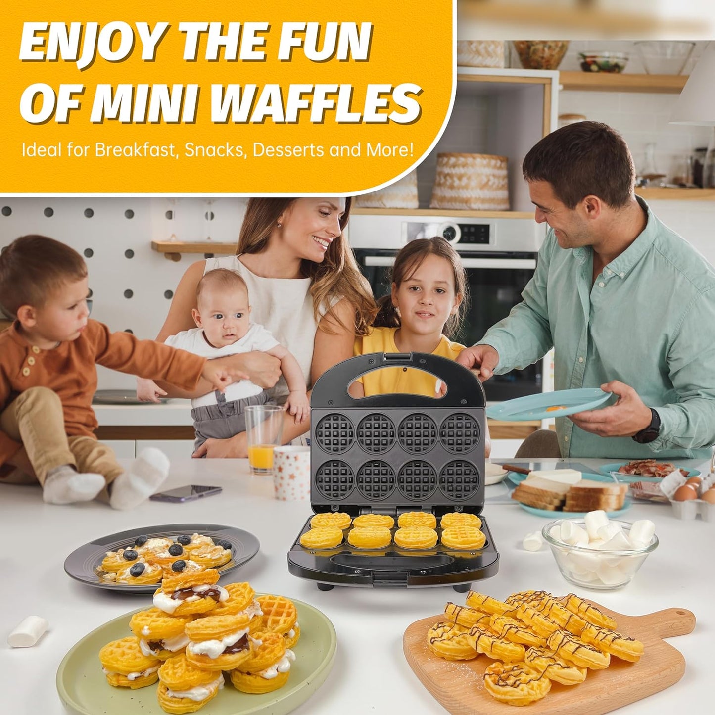 Compact Non Stick Waffle Maker