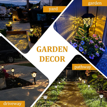 Bright Solar Powered Garden Path Lights Outdoor 6 Pack