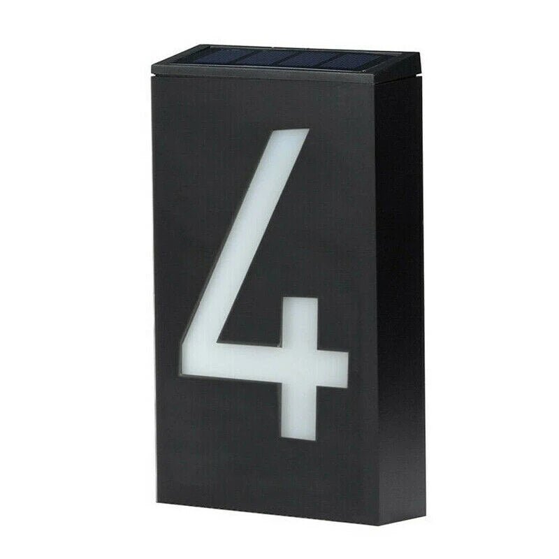 Solar Powered House Number Sign - Eco Modern Display
