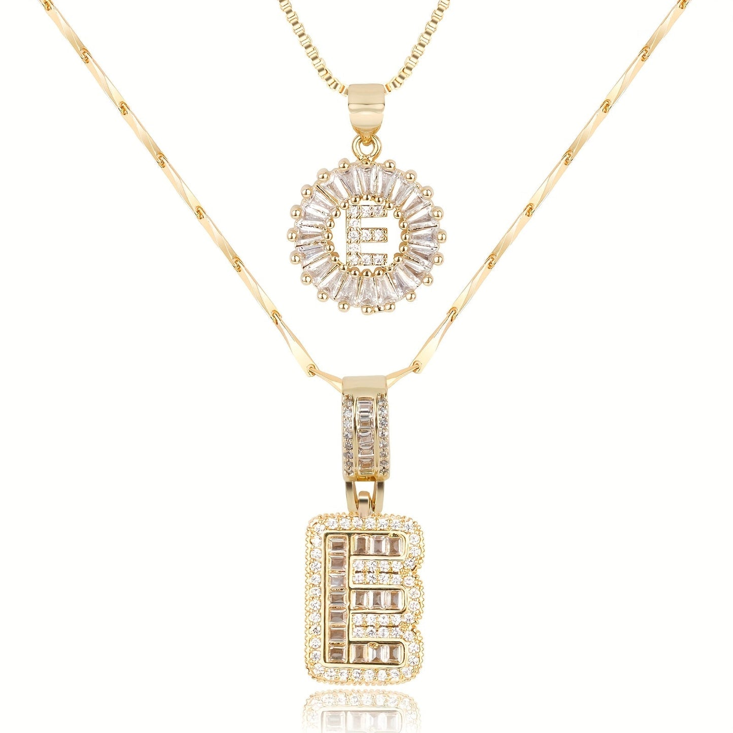 Personalized 14k Gold Initial Diamond Pendants