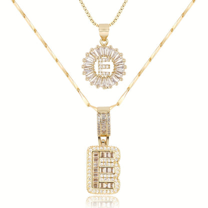 Personalized 14k Gold Initial Diamond Pendants
