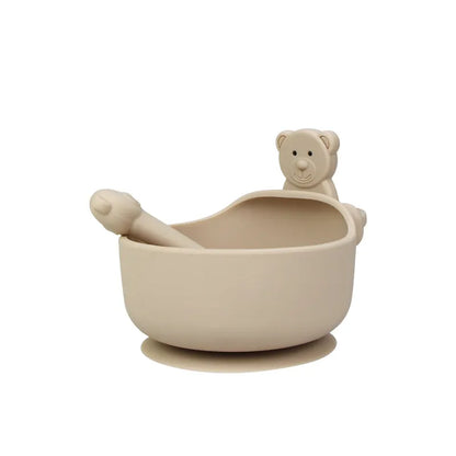 Soft Silicone Baby Feeding Bowl with Spoon Set