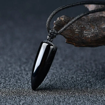 Strong Black Obsidian Gemstone Necklace