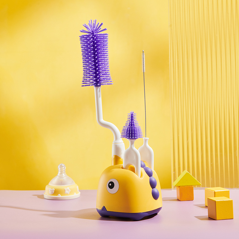 Soft Baby Bottle Cleaner Brush Set with Storage - Halri