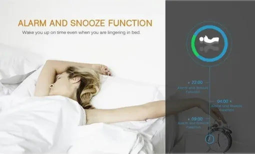 LED Smart Clock Mirror Night Light Table Alarm