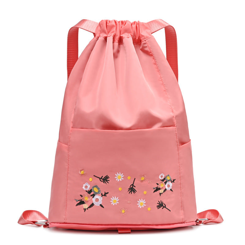Cute Embroidered Cotton Yoga Bag