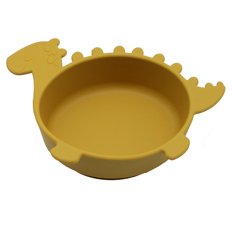Soft Silicone Kids Bowl - Dinosaur Shaped Baby Dish