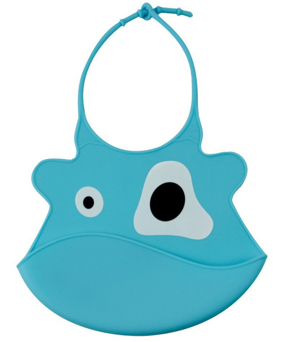 Silicone Baby Bib with Crumb Catcher - Waterproof and Adjustable