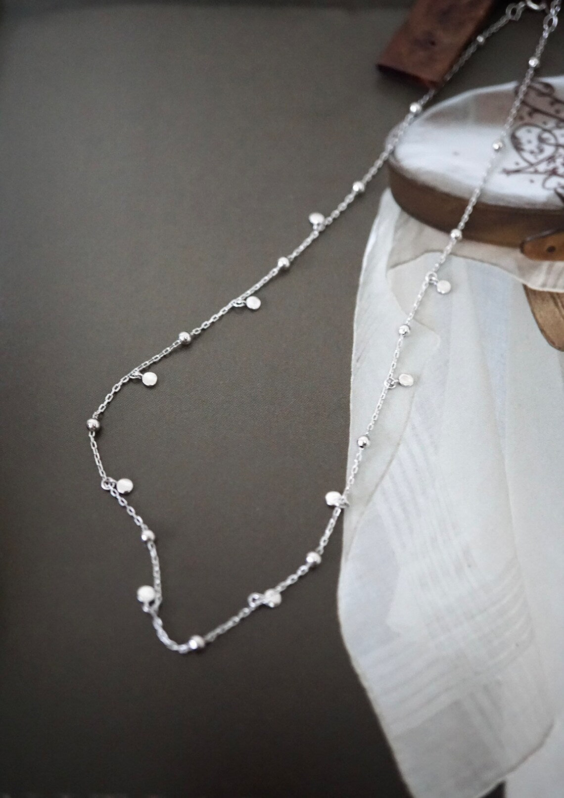 Simple Sterling Silver Chain Choker Necklace