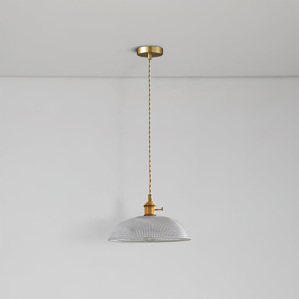 Simple Vintage Glass Floral Hanging Lamp
