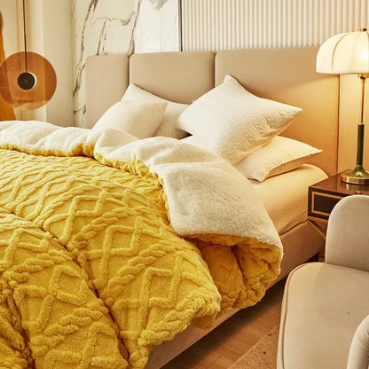 Soft Plush Reversible Duvet Cover Set - Halri