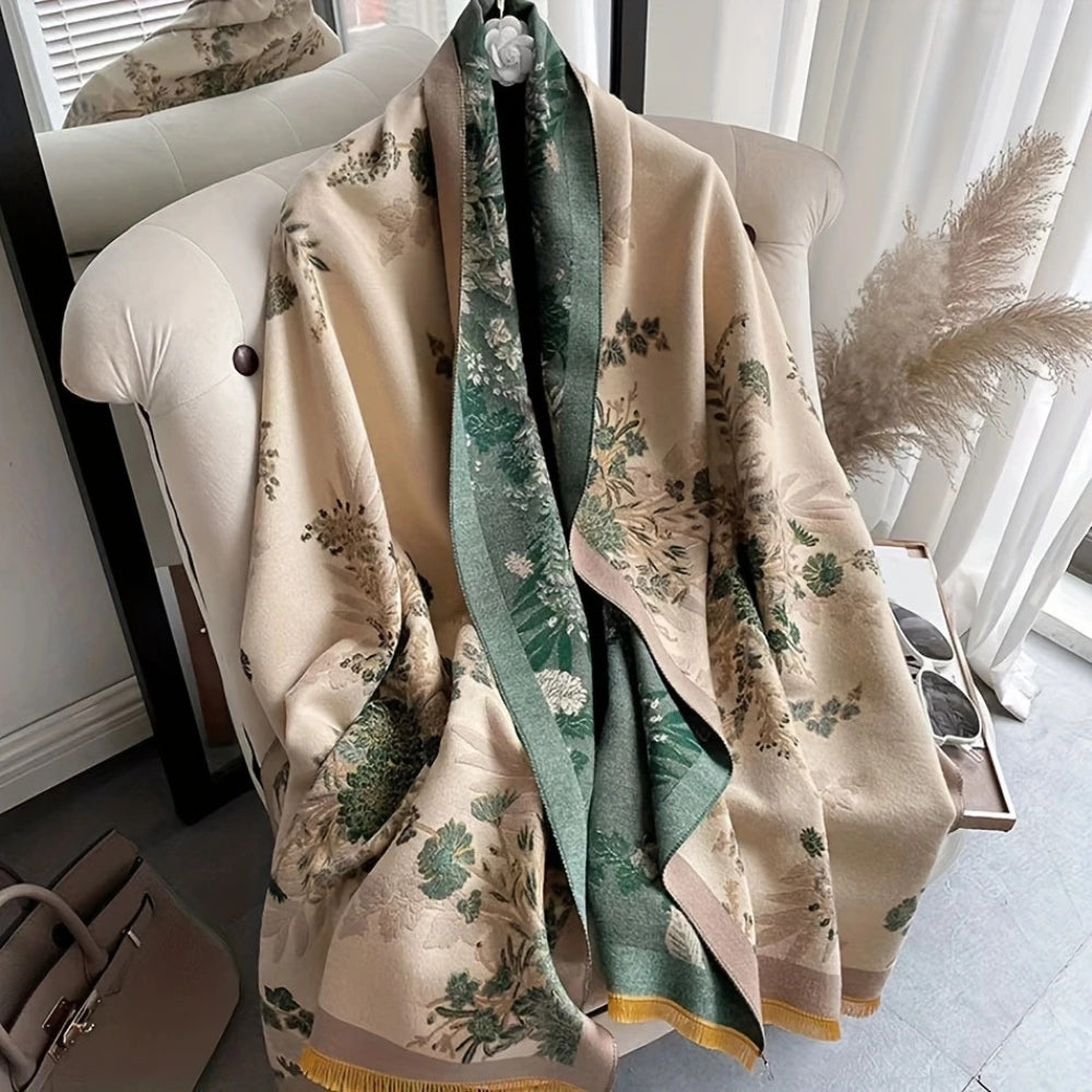 Pretty Floral Reversible Silk Scarf