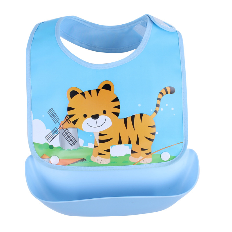 Easy Clean Baby Bib with Crumb Tray - Waterproof Feeding Bib