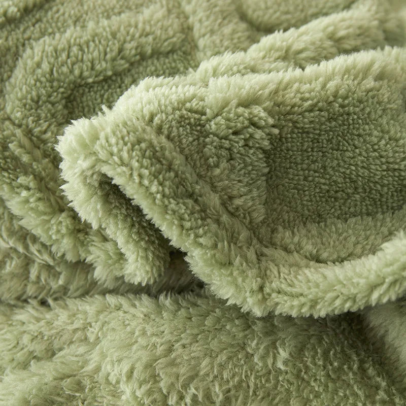 Plush Reversible Woolen Throw Blanket - Halri