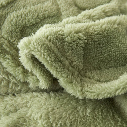 Plush Reversible Woolen Throw Blanket - Halri