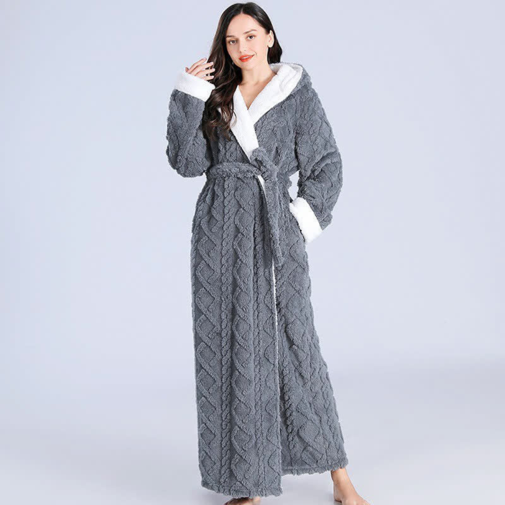 Warm Hooded Robe with Water Resistant Cozy Design