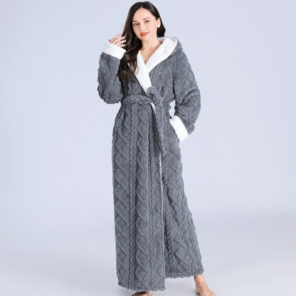 Warm Hooded Robe with Water Resistant Cozy Design