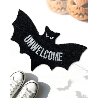 Spooky Black Halloween Door Mat