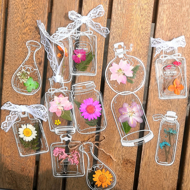 Clear Floral Paper Bookmark