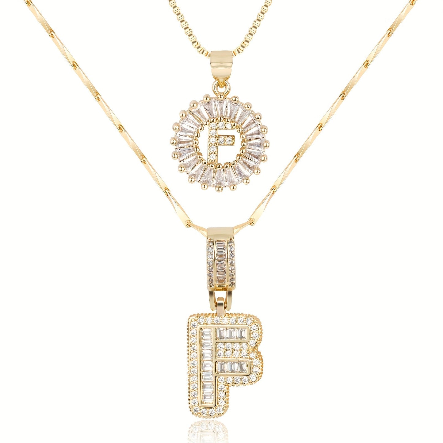 Personalized 14k Gold Initial Diamond Pendants