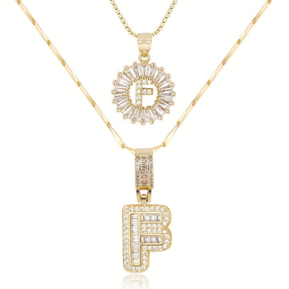 Personalized 14k Gold Initial Diamond Pendants