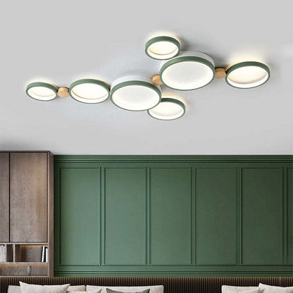 Soft Globe Ceiling Lamp for Bedroom in White and Gray
