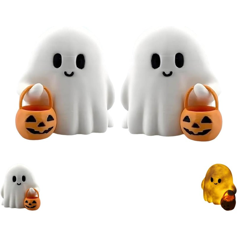 Small Ghostly LED Pumpkin Nightlight