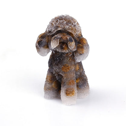 Beautiful Gemstone Dog Figurine Ornament