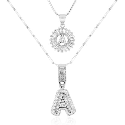 Personalized 14k Gold Initial Diamond Pendants