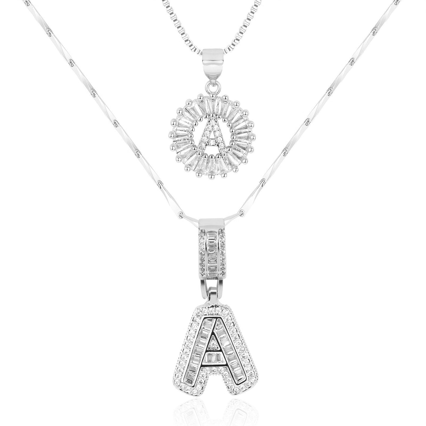Personalized 14k Gold Initial Diamond Pendants