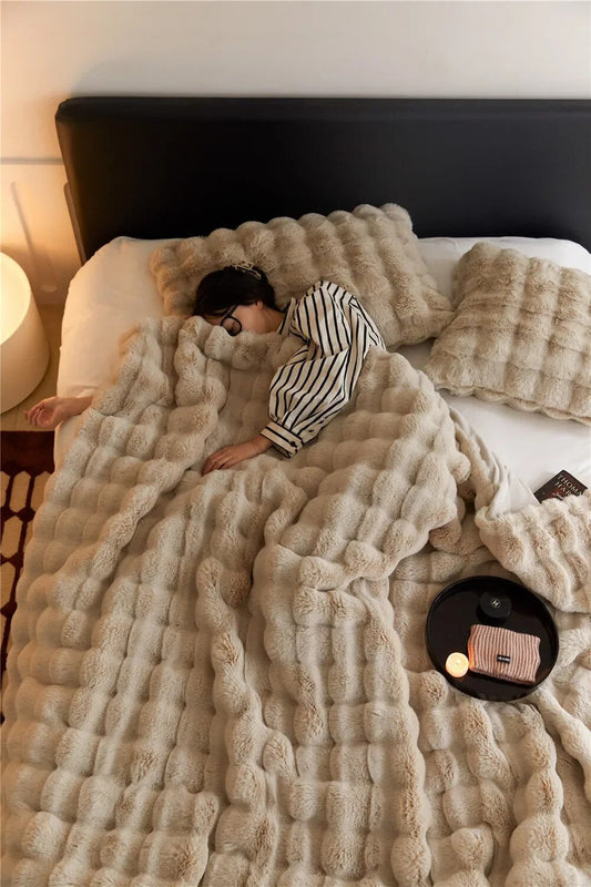 Cozy Fleece Reversible Throw Blanket