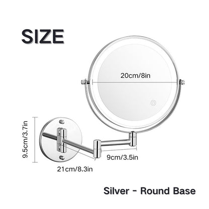 Rechargeable LED Lighted Wall Mount Mirror