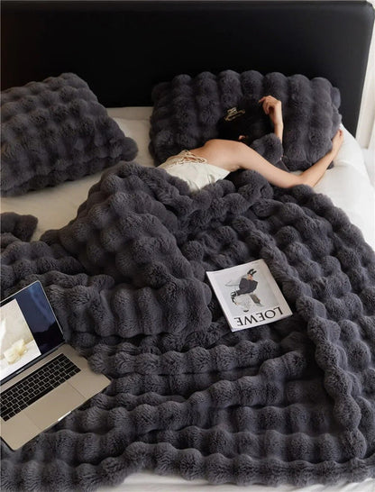 Cozy Fleece Reversible Throw Blanket